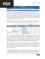 Production, Evacuation and Sale of Iron Ore