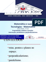 Propriedades Relativas À Posição Intersecção, Paralelismo e Perpendicularismo