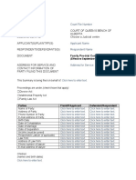 Family Pre Trial Conference Summary Form