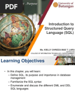 Introduction To Structured Query Language (SQL) : Ms. Kielly Chrizza Mae T. Lara