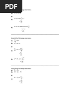 A A A A: Simplify The Following Expressions