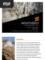 Weatherly WTI Investor Presentation