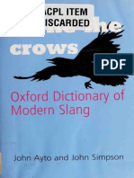 John Ayto, John Simpson - Stone The Crows - Oxford Dictionary of Modern Slang-OUP Oxford (2008)