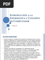 Tema II - Introducción A La Informática y Concepto de Computador