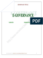 Seminar Report On E Governance