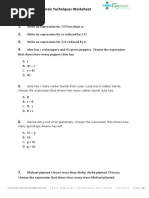 Year 4 Algebraic Techniques Worksheet