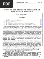 Notes On The Theory of Association of Attributes in Statistics