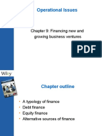 Operational Issues: Chapter 9: Financing New and Growing Business Ventures