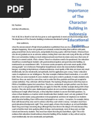 English Speech The Importance of The Character Building in Indonesia Educational System