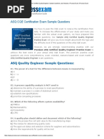 ASQ CQE Certification Exam Sample Questions