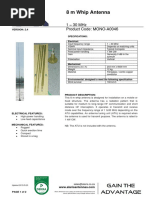 8 M Whip Antenna: 1 - 30 MHZ Product Code: Mono-A0046