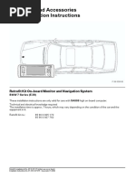 Parts and Accessories Installation Instructions: Retrofit Kit On-Board Monitor and Navigation System