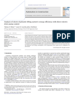 Analysis of Electro-Hydraulic Lifting System's Energy Efficiency With Direct Electric Drive Pump Control