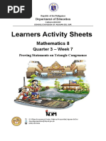 Learners Activity Sheets: Mathematics 8