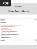 Eliciting Expert Judgment: ENMG 698c: Special Topics - Project Risk Management - Dr. Rayan Khraibani