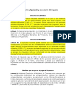 La Declaración y Liquidación y Recaudación Del Impuesto