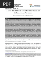 2017 A Review of The Relationship Between Parental Involvement and Students' Academic Performance