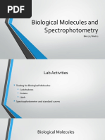 Biological Molecules and Spectrophotometry: Bio 171 Week 2