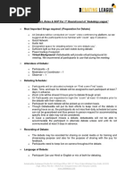 Time Construct, Rules & SOP For 1 Round/Level of "Debating League"