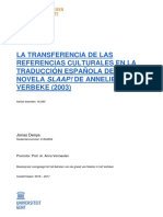 La Transferencia de Las Referencias Culturales en La Traducción Española de La Novela Slaap