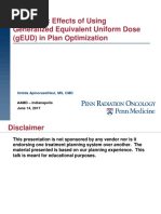 Dosimetric Effects of Using Generalized Equivalent Uniform Dose (gEUD) in Plan Optimization