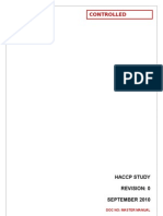 Controlled: Haccp Study Revision: 0 September 2010