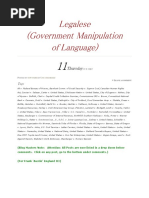 Legalese (Government Manipulation of Language)