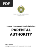 Parental Authority: Law On Persons and Family Relations