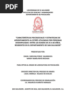 Características Psicosociales y Estrategias de Afrontamiento Al Estrés Utilizadas Por Personas Desempleadas