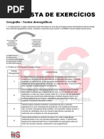 Lista de Exercícios: Geografia - Teorias Demográficas