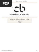 Billy Wilder About Film Noir - Cinephilia & Beyond