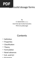 Semisolid Dosage Forms: by D. Adukondalu Asst - Prof, DPT of Pharmaceutics TPCP, Orus, Warangal