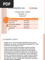 Presentation On: Group Name: Hades Section: 11 MIS 207