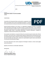 Carta de Intención Practica en Psicologia Clinica Fundacion D Amore Y Paz Por Colombia