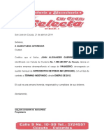 Certificación Laboral Panaderia La Selecta