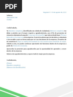 Carta de Renuncia Formato