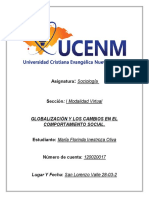 Asignatura: Globalización Y Los Cambios en El Comportamiento Social