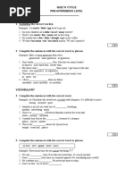 English File Quiz IV Cycle Pre-Intermediate Unit 5