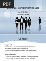 Challenges in Implementing Saas: March 01, 2011 Sreekanth Challam