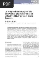 Keller (2017) A Longitudinal Study of The Individual Characteristics of Effective R&D Project Team Leaders