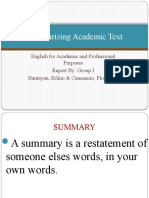 Summarizing Academic Text