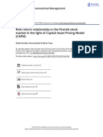 Risk-Return Relationship in The Finnish Stock Market in The Light of Capital Asset Pricing Model (CAPM)