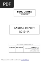 Annual Report 2013-14: Beml Limited