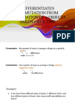 DIFFERENTIATES PERMUTATION FROM COMBINATION OF N OBJECTS TAKEN R AT A TIME