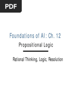 Foundations of AI: Ch. 12: Propositional Logic