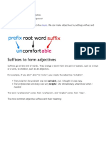 Su Ixes To Orm Adjectives: Nouns