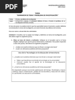 S2 - Tarea - Borrador Del Tema y Problema de Investigación