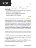 Polymers: 3D Printing For Hip Implant Applications: A Review