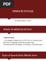 Speech Styles: by James Robert R. Canlas