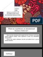 The Reasoning Behind The Regulation of International Business Behavior